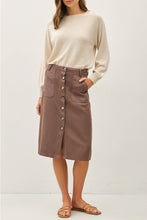 Load image into Gallery viewer, Cocoa Button Up Skirt
