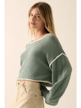 Load image into Gallery viewer, Boat Neck Cropped Sweater
