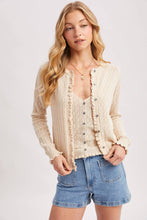 Load image into Gallery viewer, Pointelle Ruffled Knit Hem Tank
