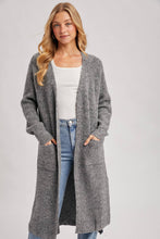Load image into Gallery viewer, Charcoal Open Front Cardigan
