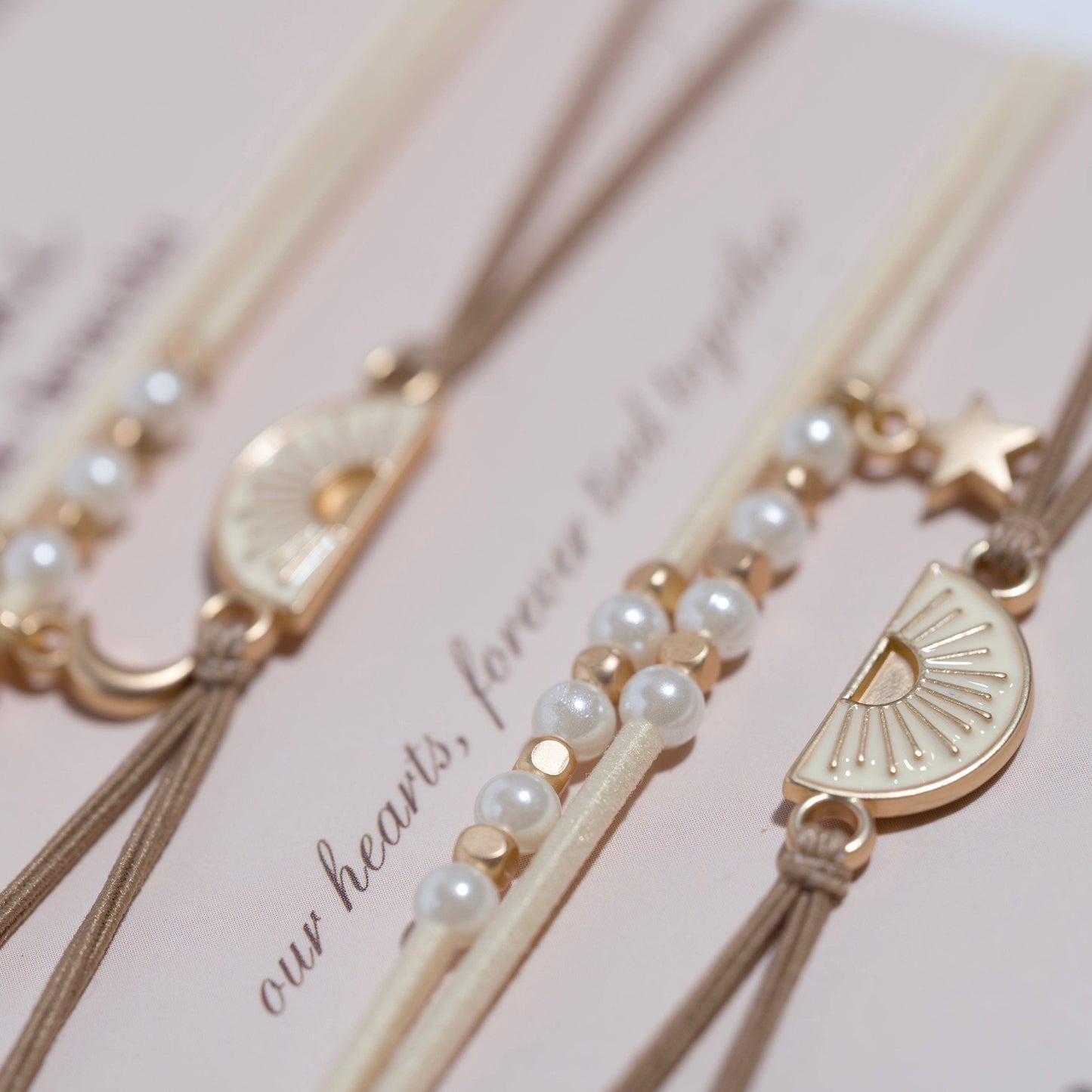 "Forever Friends" Nutral Sun Friendship Hair Tie Bracelets 