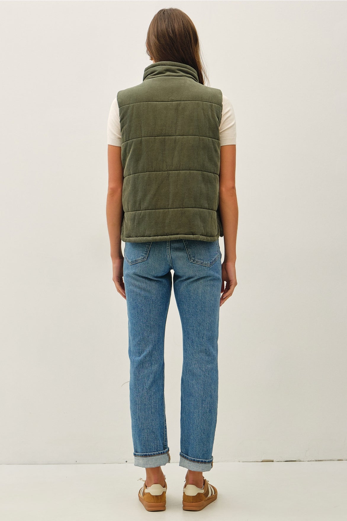Winter Forest Cordury Puffer Vest