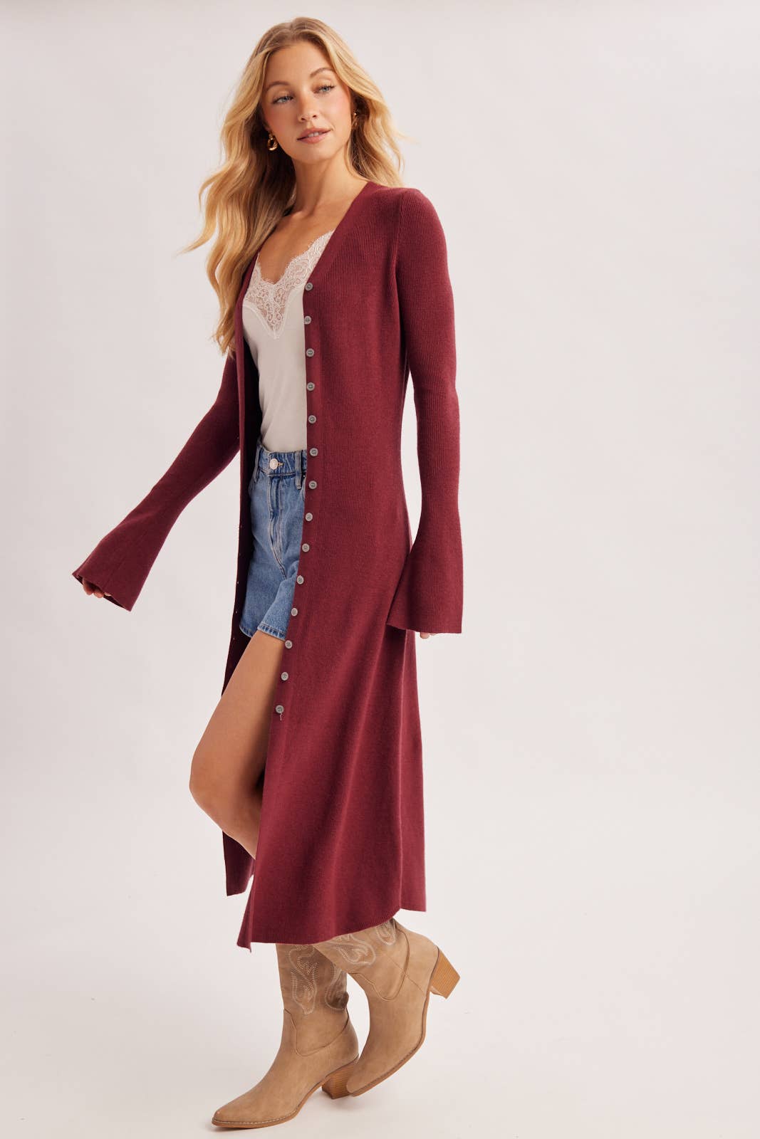 v-Neck Button Down Dress
