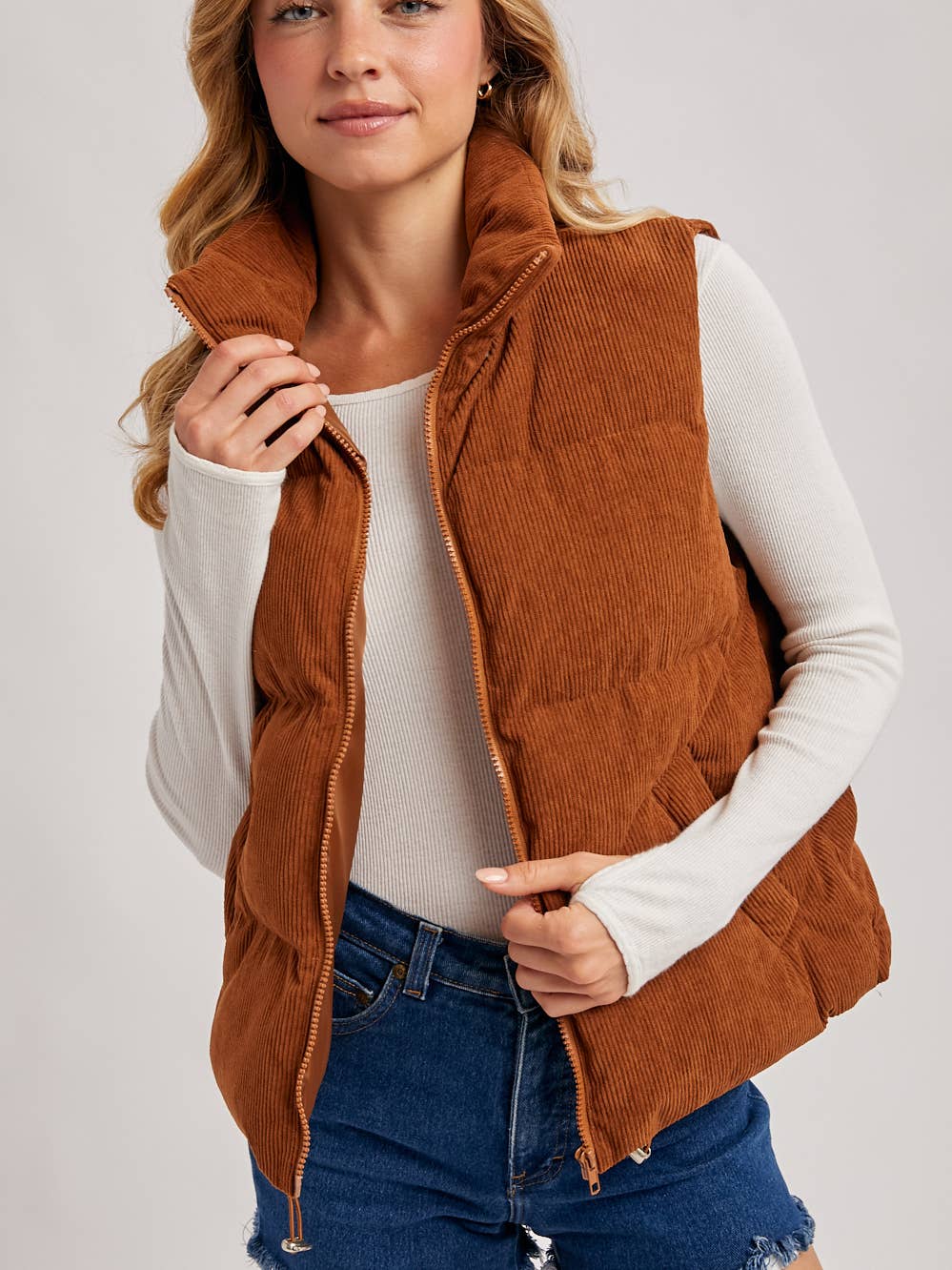 Camel Corduroy Vest