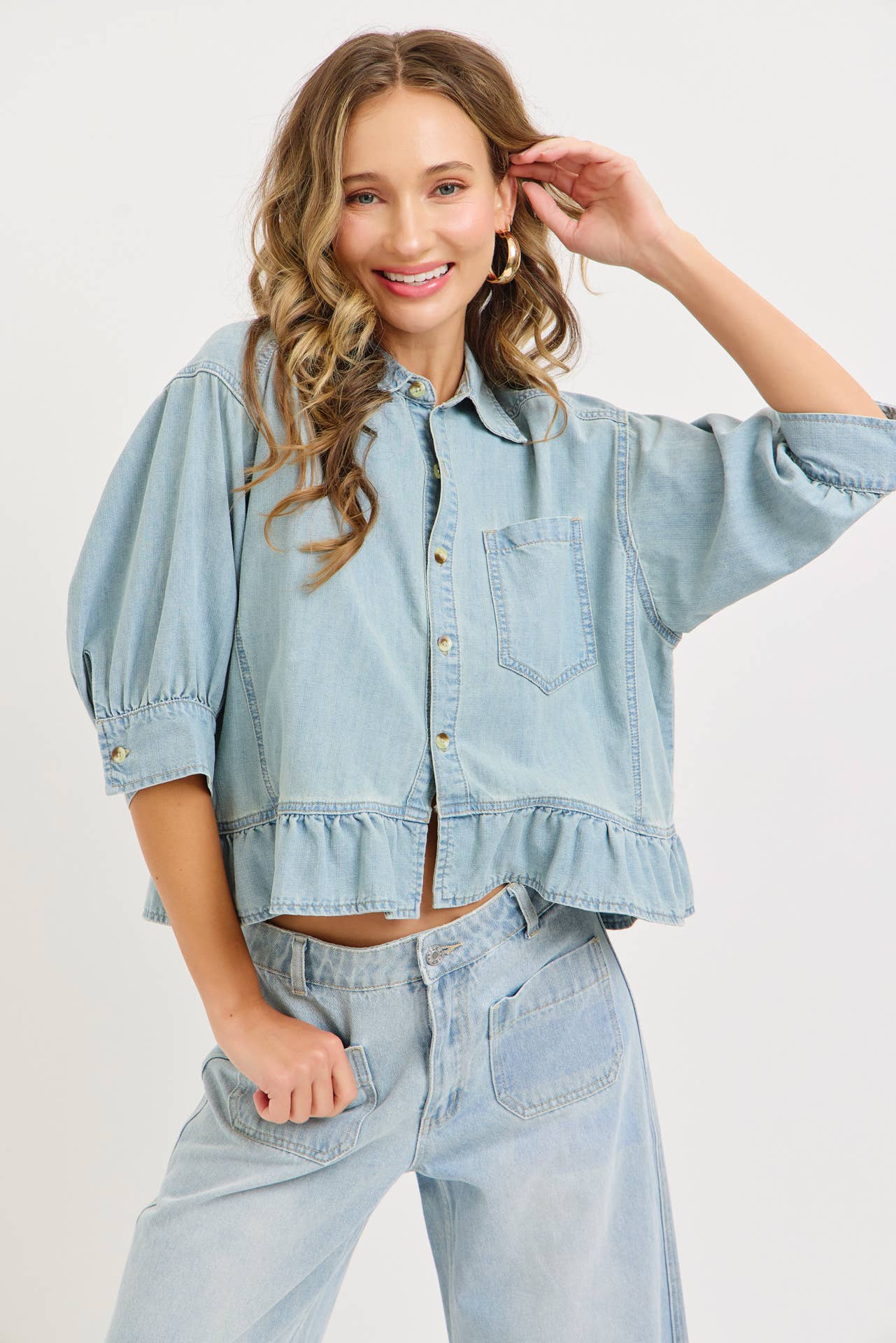 Washed Denim Everyday Chambray Top