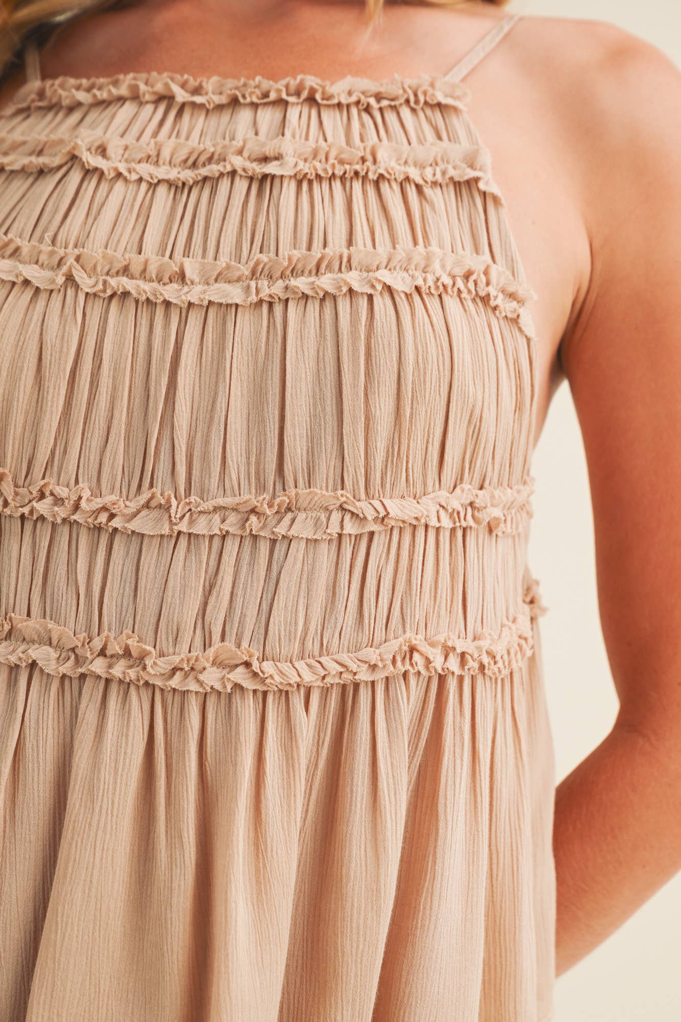 Tiered Ruffle Bodice Babydoll Cami