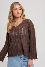 Load image into Gallery viewer, Coffee Open Knit Sweater BluIvy
