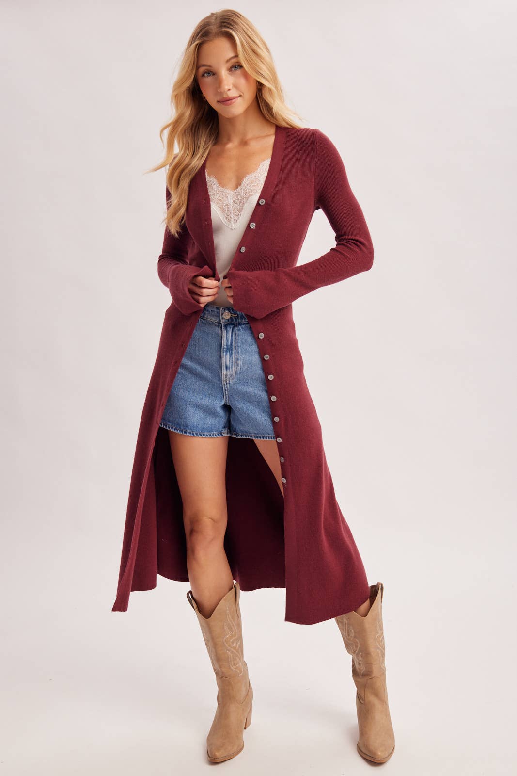 v-Neck Button Down Dress