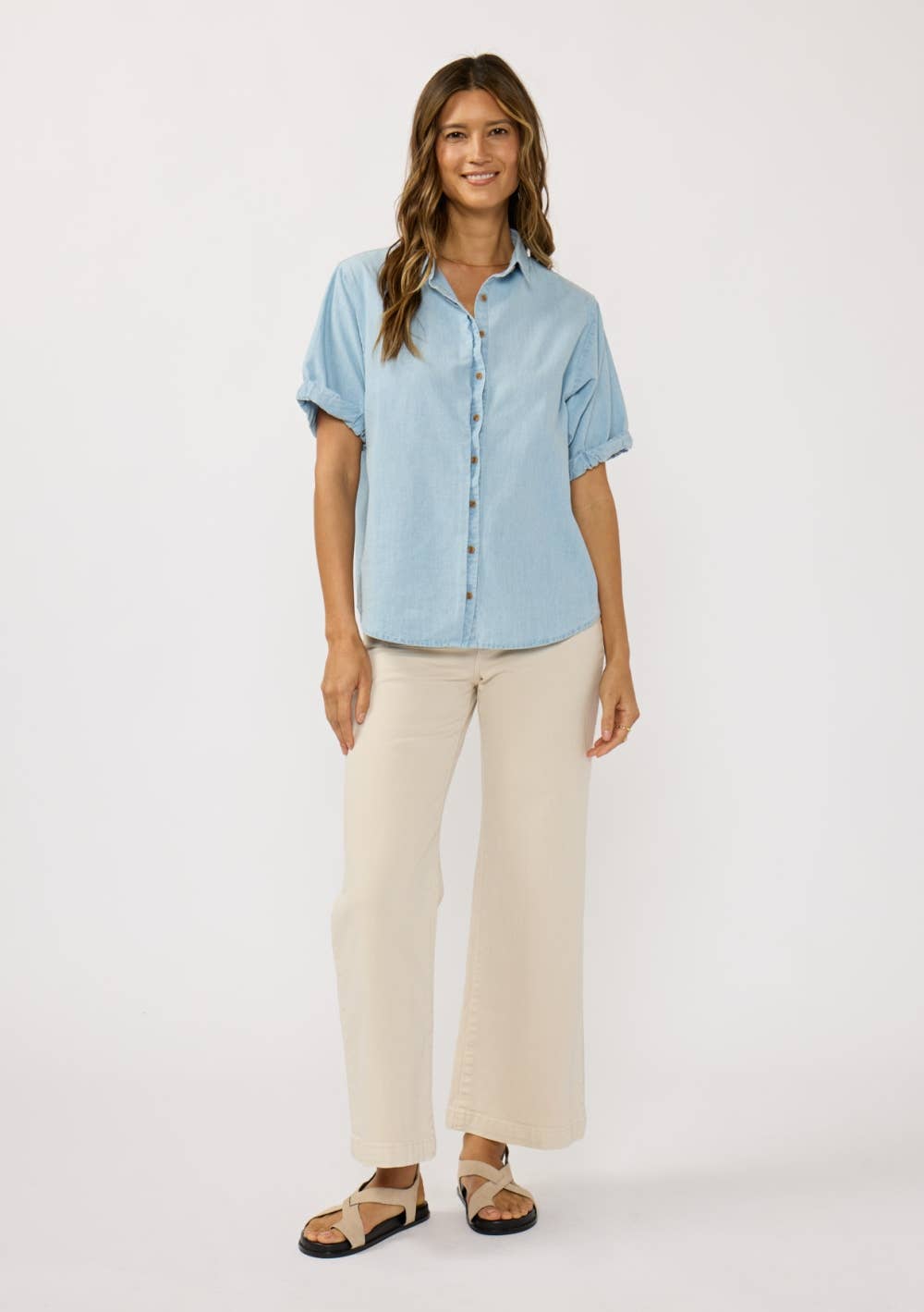 Short Sleeve Chambray Shirt