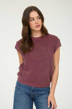 Load image into Gallery viewer, Burgundy Washed Short Sleeve Sweater Top
