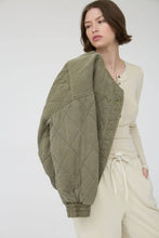 Load image into Gallery viewer, Olive Quilted Button Down Jacket
