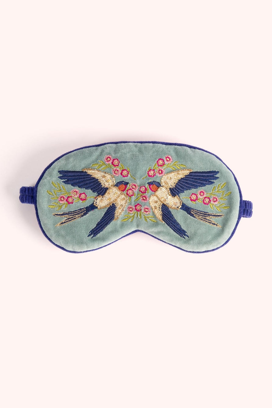 Swooping Swallows Lavender Eye Mask Powder Design
