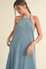 Load image into Gallery viewer, Backless Denim Maxi Dress

