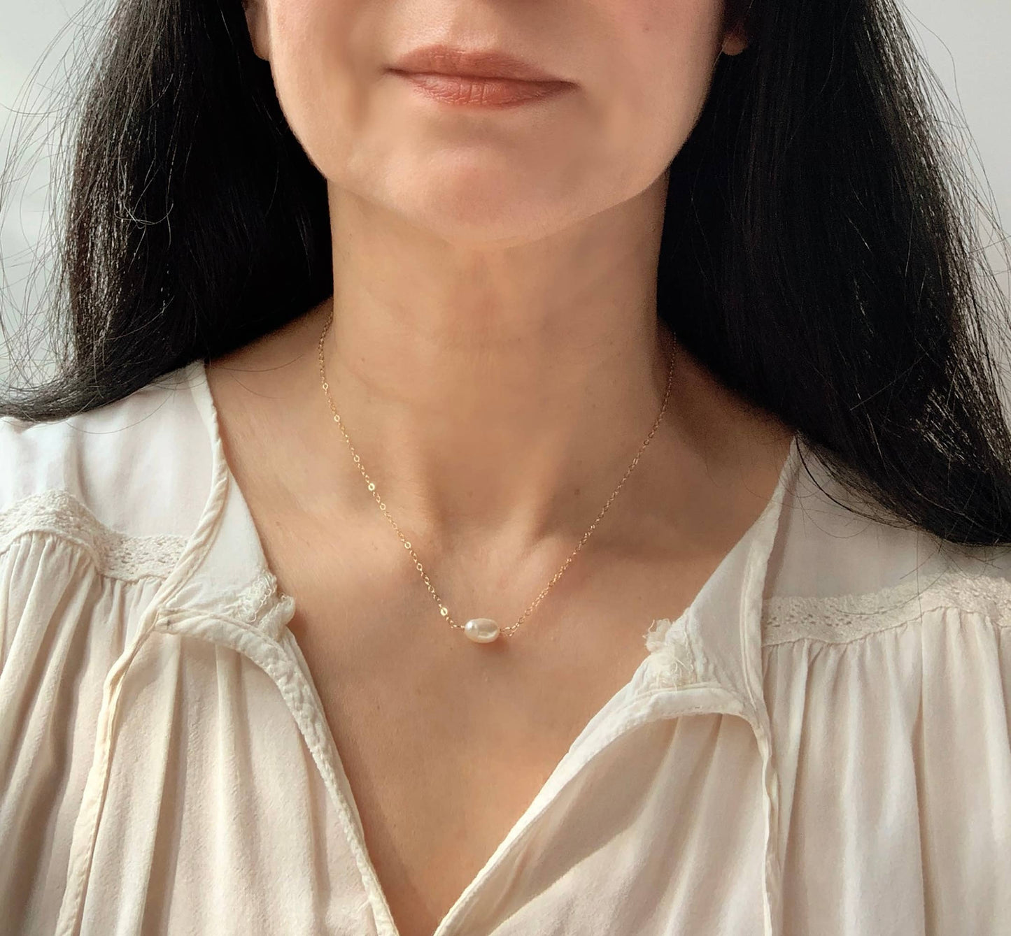 Single Pearl Necklace | June Birthstone
