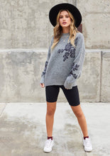 Load image into Gallery viewer, Metallic Floral Holiday Sweater
