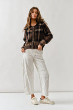 Load image into Gallery viewer, Plaid Button Up Cropped Coat Mustard Seed
