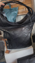 Load and play video in Gallery viewer, Handcrafted Kiki Leather Shoulder Bag in Black

